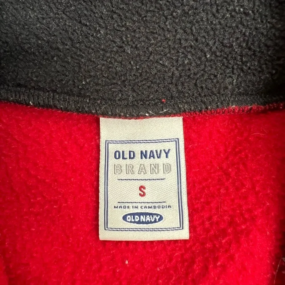 Old Navy Fleece Red Sweatshirt 1/3 Zit Kids size S